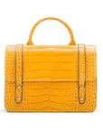 Mini top handle Harmony music bag, yellow croc, front view