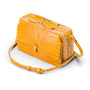 Compact crossbody bag, yellow croc, side