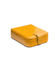 Leather accessory box, yellow croc, front