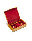 Luxury leather jewellery box, yellow croc, inside