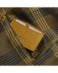 Yellow Saffiano Flat Leather Credit Card Case With RFID Blocking Lining