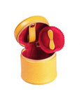 Yellow Leather Cylindrical Jewellery Case