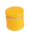 Yellow Leather Cylindrical Jewellery Case