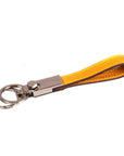 Leather detachable key ring, yellow, front