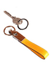 Leather detachable key ring, yellow