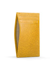 Flat leather credit card holder with middle pocket, 5 CC slots, yellow saffiano, front