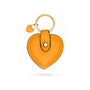 Leather heart shaped key ring, yellow, front