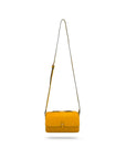 Small leather shoulder bag, yellow saffiano, shoulder strap