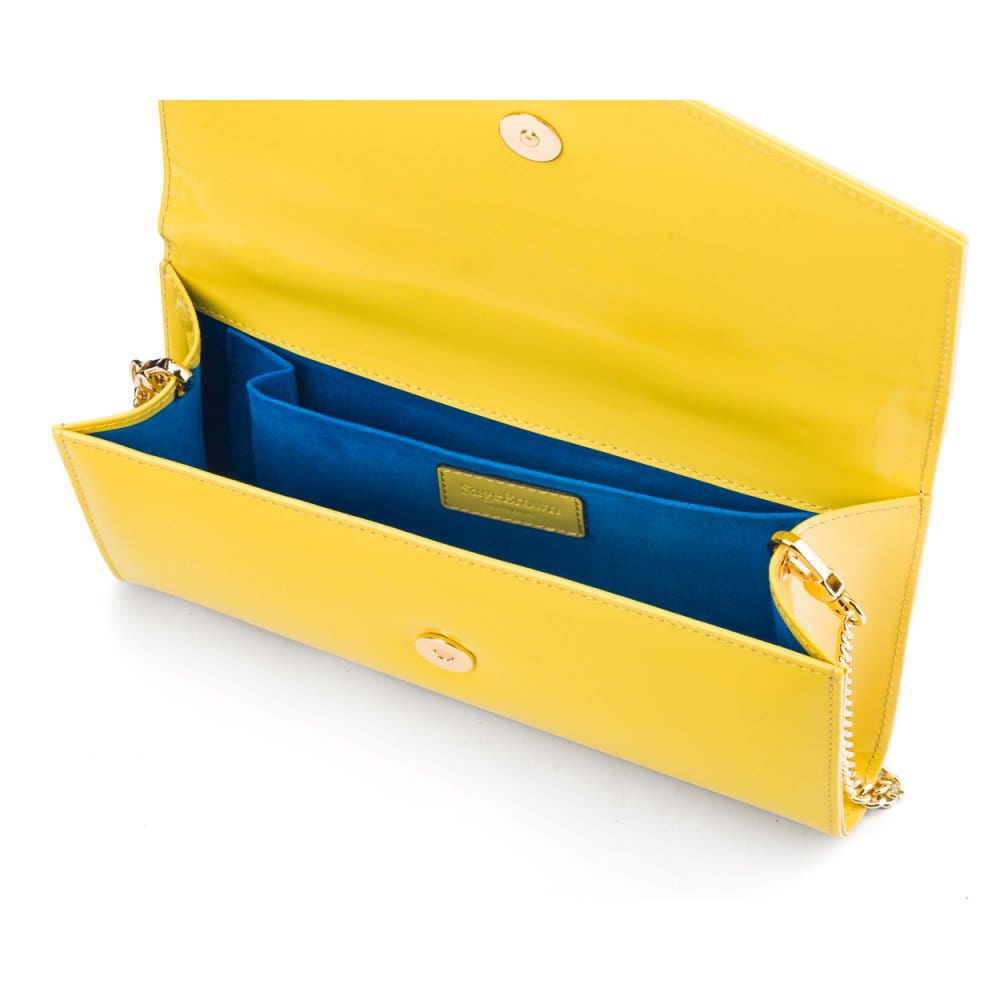 Yellow Patent Lily Clutch Handbag