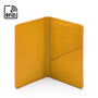 RFID bifold credit card holder, yellow saffiano, inside view