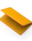 RFID bifold credit card holder, yellow saffiano, RFID view