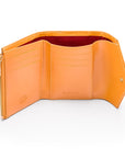 RFID blocking leather envelope purse, yellow, inside