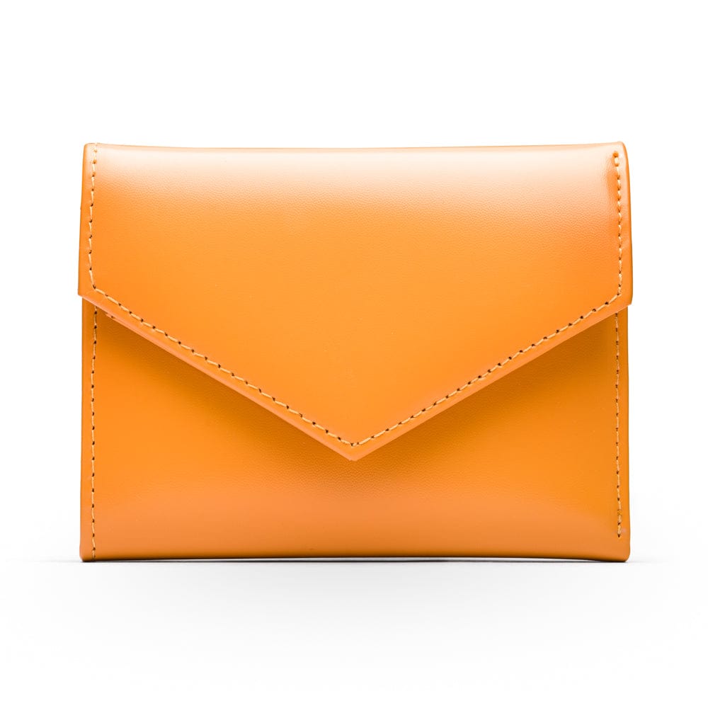RFID blocking leather envelope purse, yellow, front