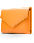 RFID blocking leather envelope purse, yellow, side