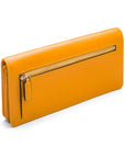 Tall leather Trinity purse, yellow, back