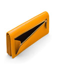 Tall leather Trinity purse, yellow, coin purse